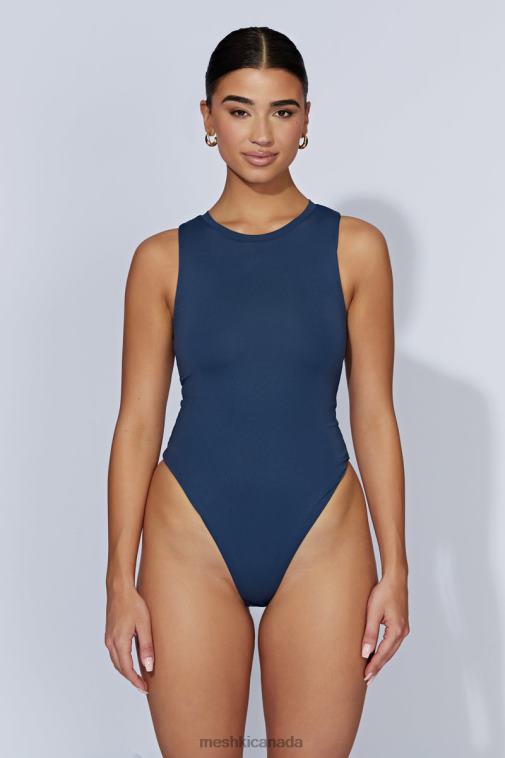 Meshki Midnight Navy Jordyn Tank Sleeveless Bodysuit Clothing JN88N963