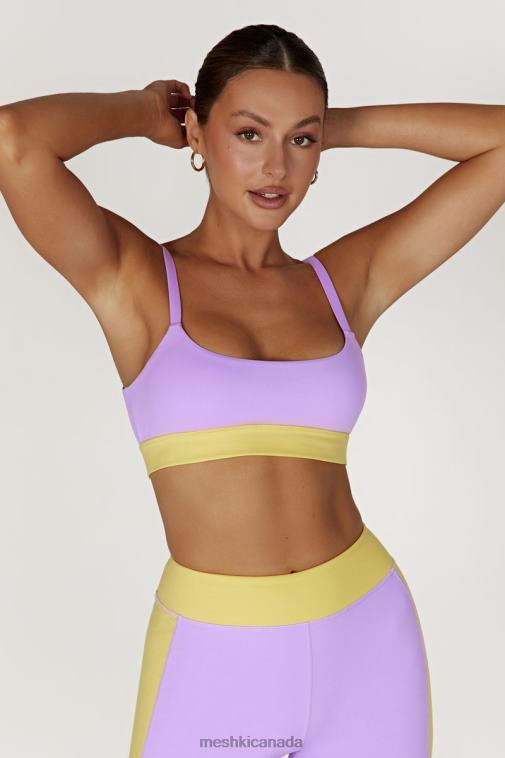 Meshki Lilac/Yellow Nickie Two Tone Sports Bralette Clothing JN88N1059