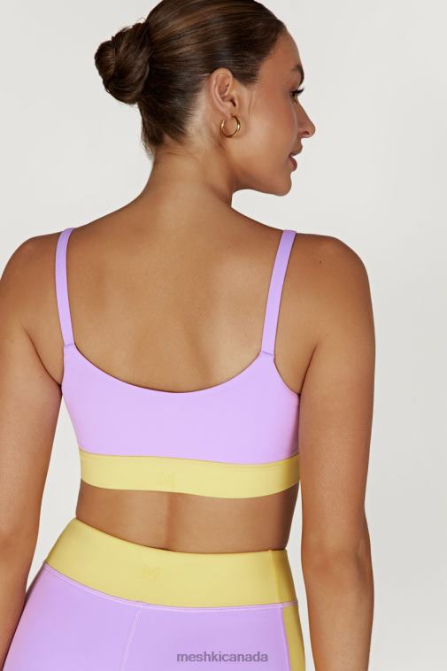 Meshki Lilac/Yellow Nickie Two Tone Sports Bralette Clothing JN88N1059