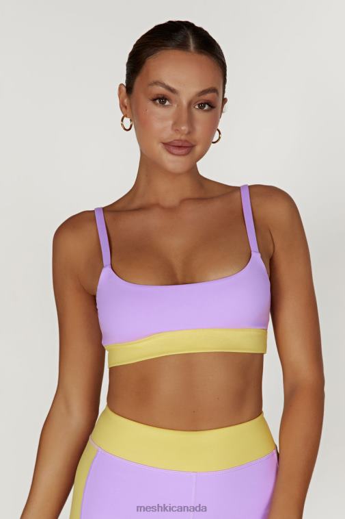 Meshki Lilac/Yellow Nickie Two Tone Sports Bralette Clothing JN88N1059