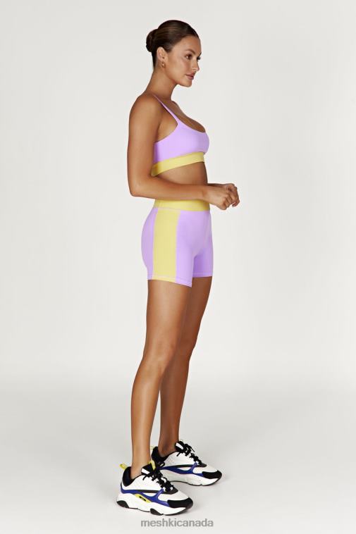 Meshki Lilac/Yellow Nickie Two Tone Sports Bralette Clothing JN88N1059