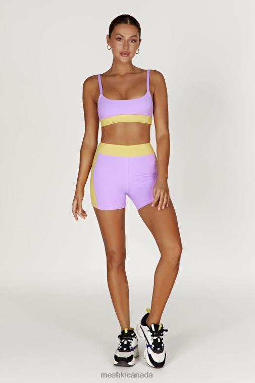 Meshki Lilac/Yellow Nickie Two Tone Sports Bralette Clothing JN88N1059