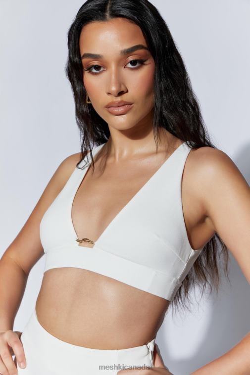 Meshki White Arla Hardware Bralette Clothing JN88N1080