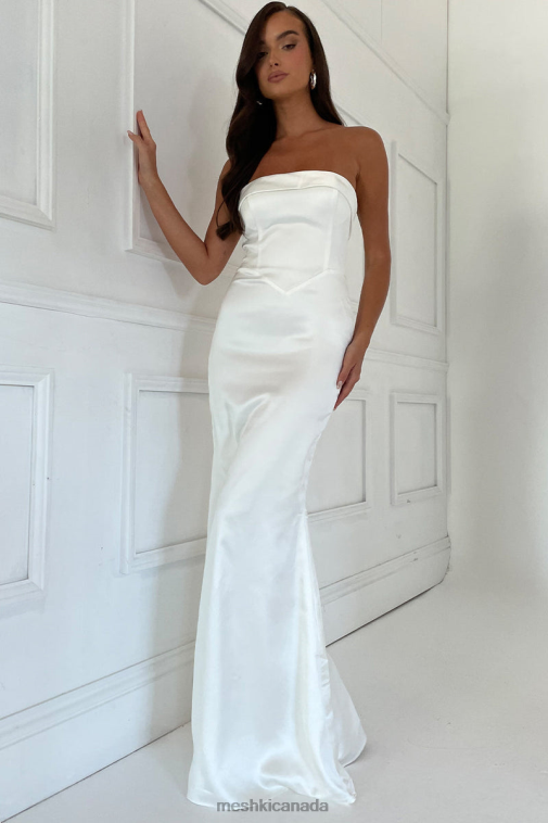 Meshki White Kaitlin Strapless Gown Clothing JN88N487