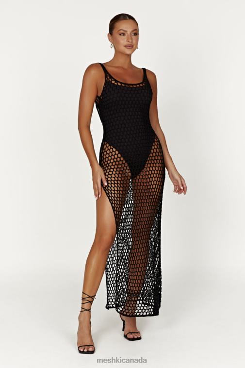 Meshki Black Bodhi Crochet Maxi Dress Clothing JN88N541