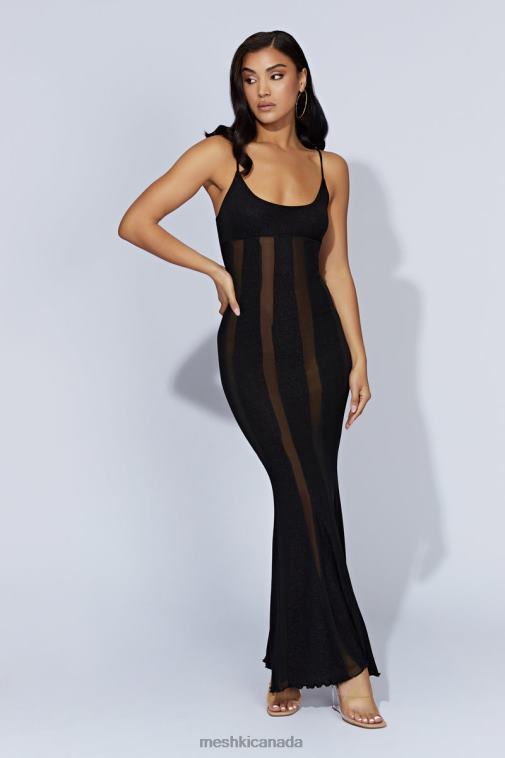 Meshki Black Dominique Panelled Maxi Dress Clothing JN88N428