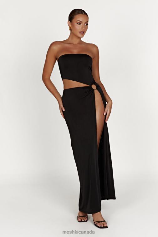 Meshki Black Giada O-Ring Strapless Maxi Dress Clothing JN88N741