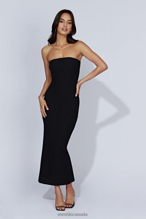 Meshki Black Imani Strapless Knit Maxi Dress Clothing JN88N645