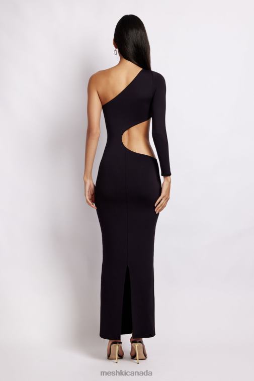 Meshki Black Joyce One Shoulder Cut Out Maxi Dress Clothing JN88N478