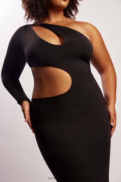 Meshki Black Joyce One Shoulder Cut Out Maxi Dress Clothing JN88N478