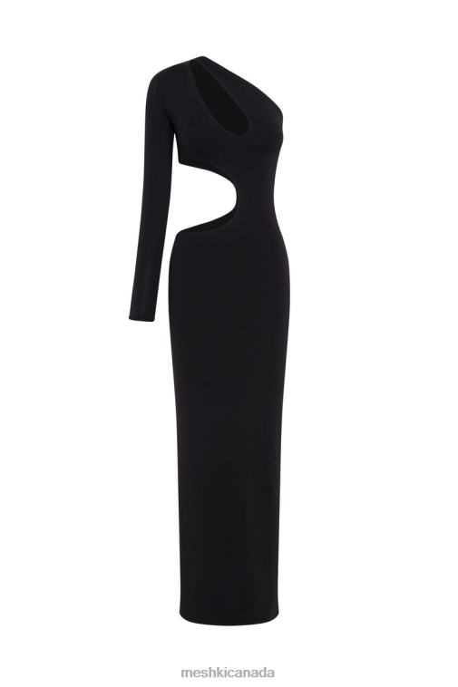 Meshki Black Joyce One Shoulder Cut Out Maxi Dress Clothing JN88N478