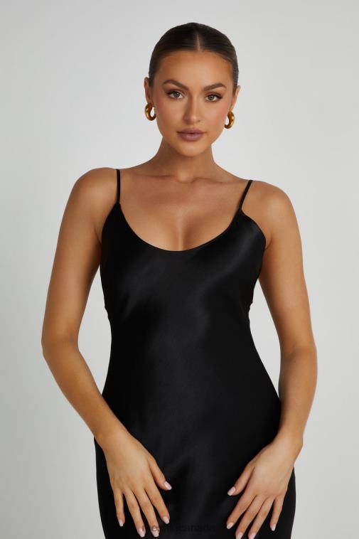 Meshki Black Kailey Low Back Maxi Dress With Detachable Bow Train Clothing JN88N190