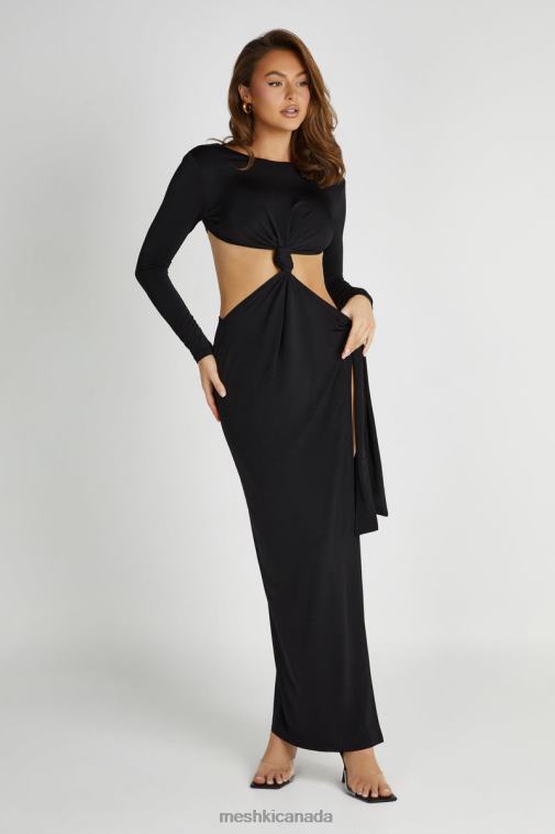 Meshki Black Kiandra Slinky Knot Maxi Dress Clothing JN88N271