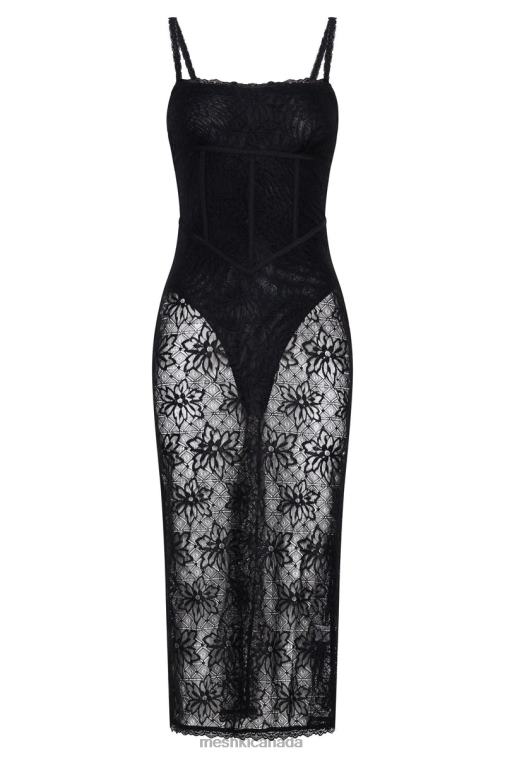 Meshki Black Mathilde Lace Corset Dress Clothing JN88N514