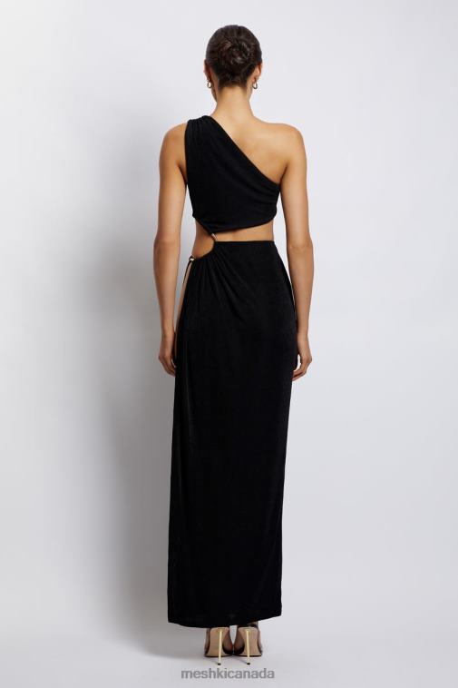 Meshki Black Paige Ruched Side Cut Out Maxi Dress Clothing JN88N284