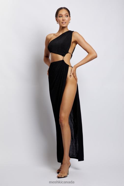 Meshki Black Paige Ruched Side Cut Out Maxi Dress Clothing JN88N284