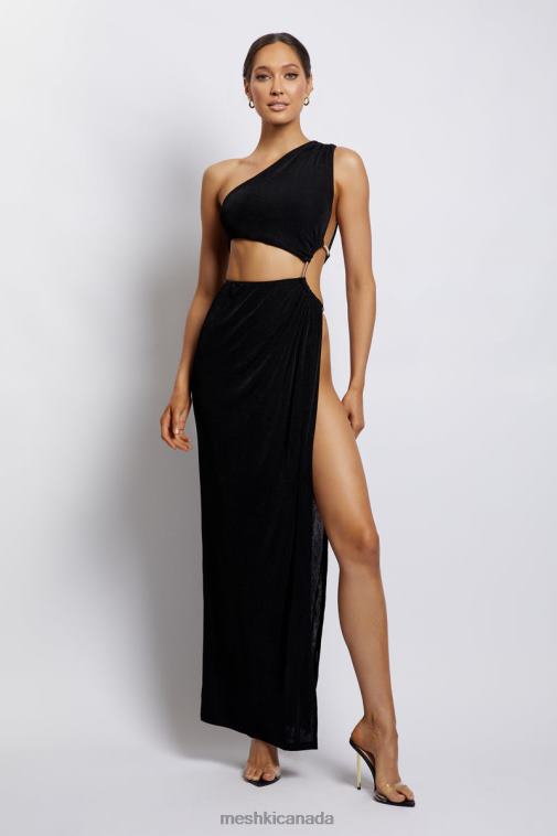 Meshki Black Paige Ruched Side Cut Out Maxi Dress Clothing JN88N284