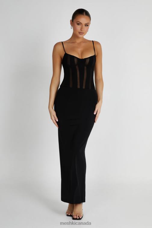 Meshki Black Priya Panelled Maxi Dress Clothing JN88N145