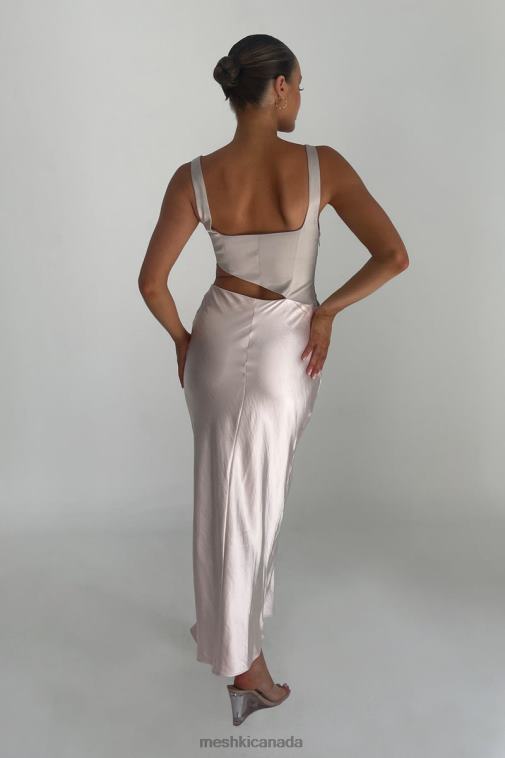 Meshki Blush Pink Gianna Two Tone Slashed Maxi Dress Clothing JN88N466