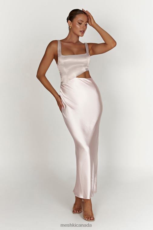 Meshki Blush Pink Gianna Two Tone Slashed Maxi Dress Clothing JN88N466