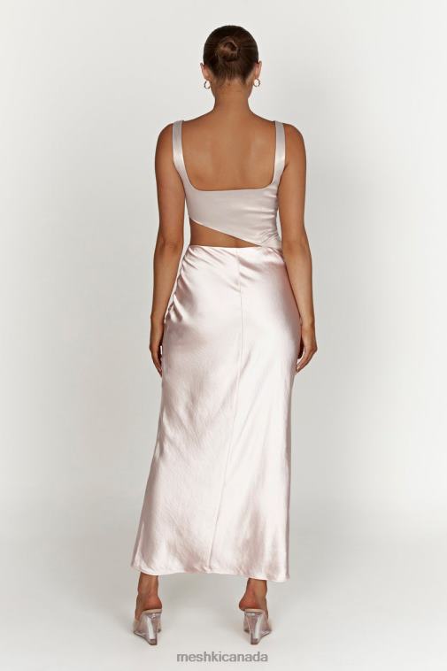 Meshki Blush Pink Gianna Two Tone Slashed Maxi Dress Clothing JN88N466