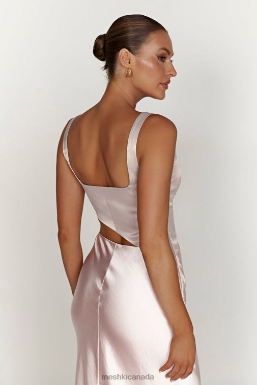 Meshki Blush Pink Gianna Two Tone Slashed Maxi Dress Clothing JN88N466