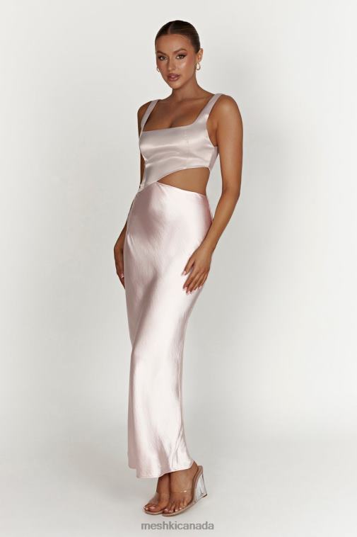 Meshki Blush Pink Gianna Two Tone Slashed Maxi Dress Clothing JN88N466