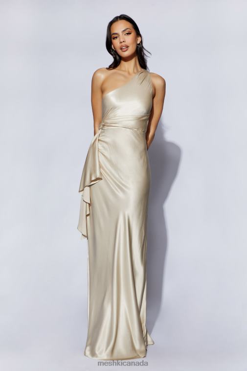 Meshki Champagne Calliope One Shoulder Maxi Dress Clothing JN88N206