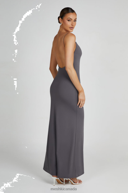 Meshki Charcoal Nikkita Recycled Nylon Strappy Maxi Dress Clothing JN88N104