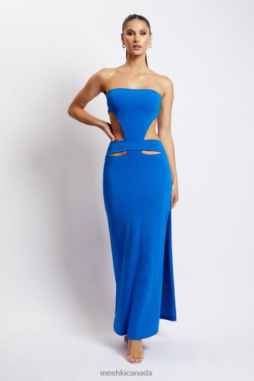 Meshki Cobalt Blue Marissa Strapless Maxi Dress With Waist Tie Clothing JN88N667