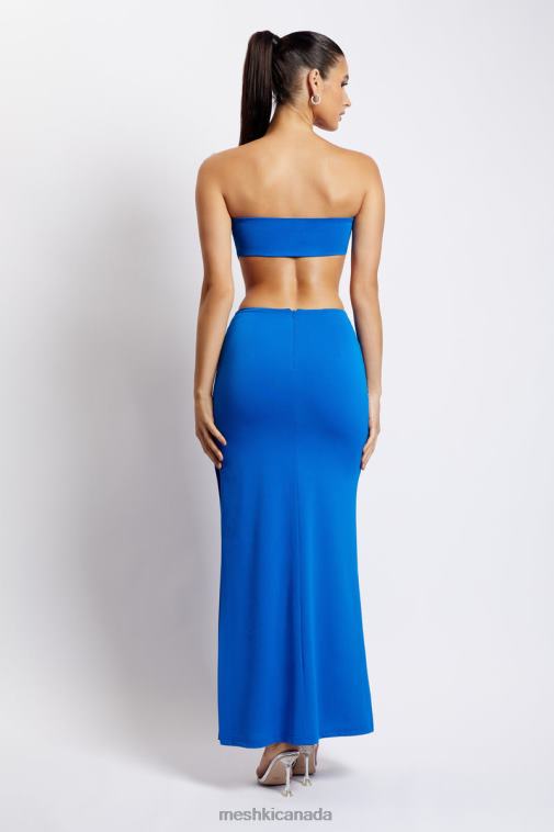 Meshki Cobalt Blue Marissa Strapless Maxi Dress With Waist Tie Clothing JN88N667
