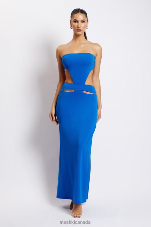 Meshki Cobalt Blue Marissa Strapless Maxi Dress With Waist Tie Clothing JN88N667