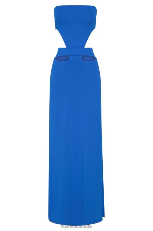 Meshki Cobalt Blue Marissa Strapless Maxi Dress With Waist Tie Clothing JN88N667
