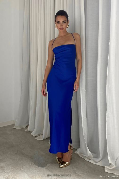 Meshki Cobalt Blue Sydney Straight Neck Slip Maxi Dress Clothing JN88N204