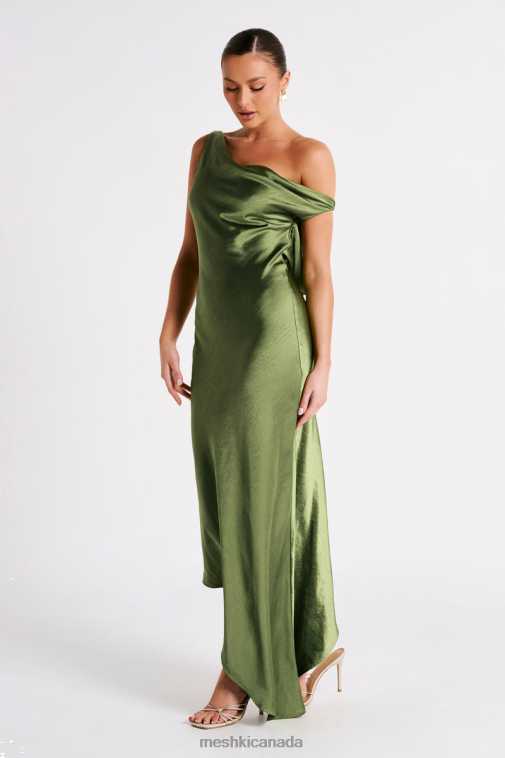 Meshki Emerald Yvette Slip Maxi Dress With Asymmetrical Hem Clothing JN88N45