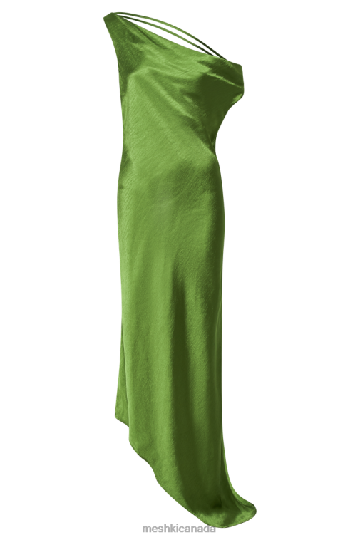 Meshki Emerald Yvette Slip Maxi Dress With Asymmetrical Hem Clothing JN88N45