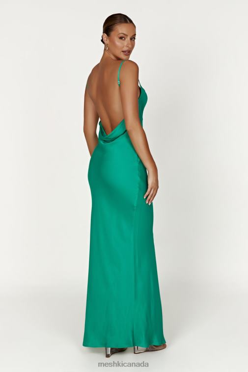 Meshki Green Jade Cowl Neck Backless Maxi Dress Clothing JN88N264
