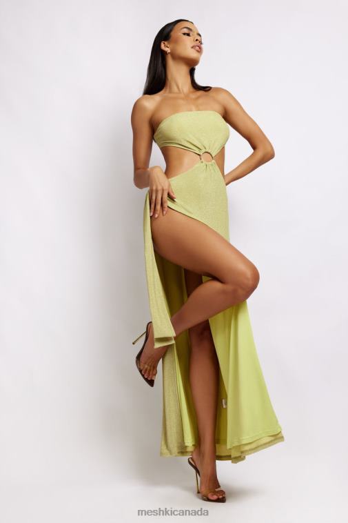 Meshki Green Shimmer Sierra Strapless Shimmer Dress Clothing JN88N664