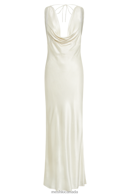 Meshki Ivory Angelique Satin Cowl Back Maxi Dress Clothing JN88N53