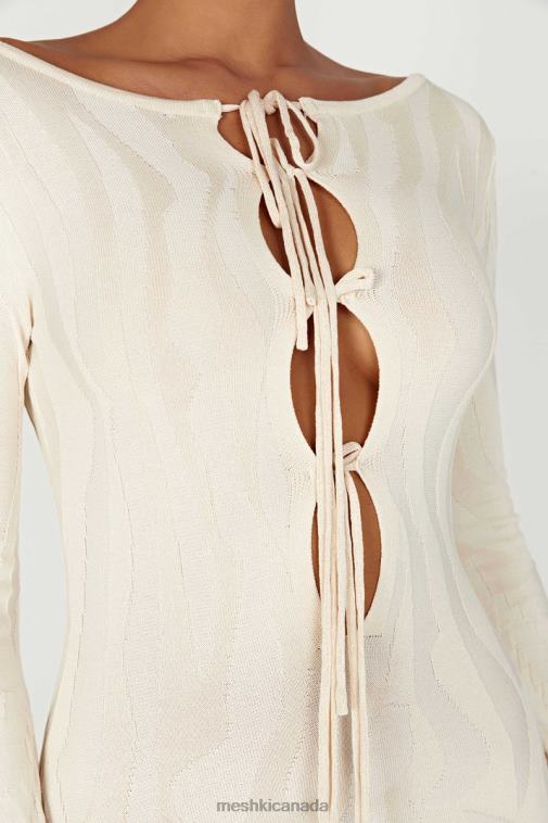 Meshki Ivory Brinley Long Sleeve Knit Maxi Dress Clothing JN88N261