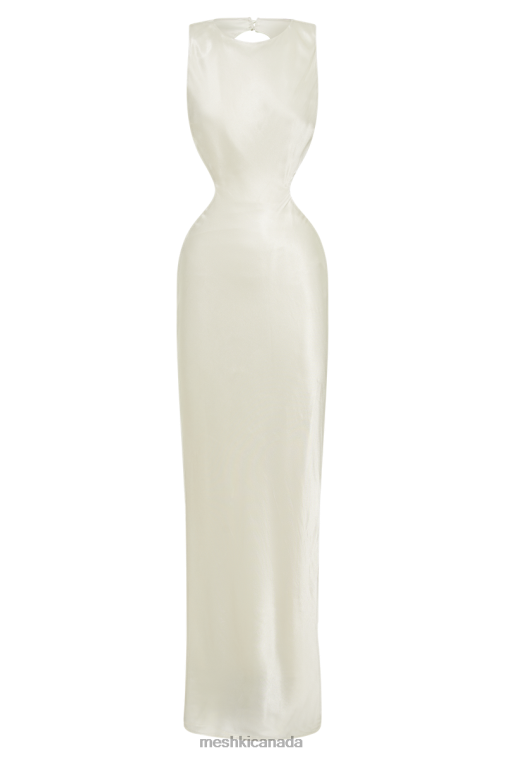 Meshki Ivory Electra Satin Cut Out Maxi Dress Clothing JN88N59