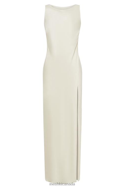 Meshki Ivory Gemima Satin Maxi Dress With Split Clothing JN88N15
