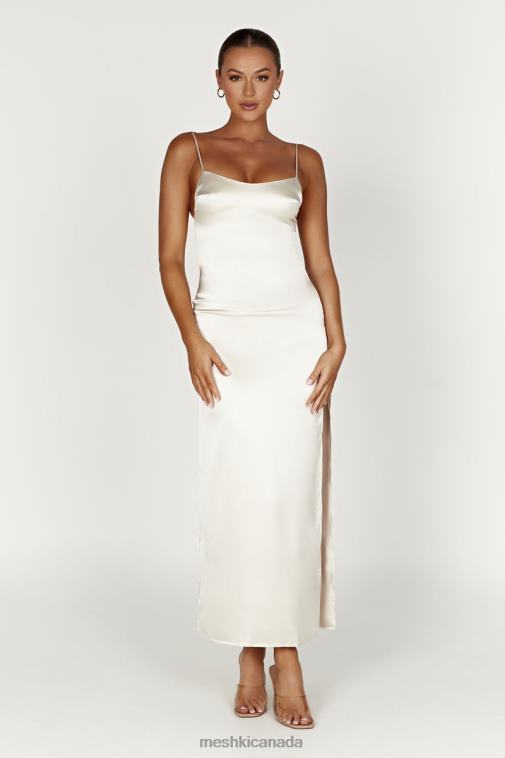 Meshki Ivory Jacinda Satin Slip Maxi Dress Clothing JN88N373