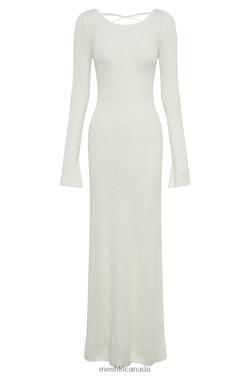 Meshki Ivory Talia Maxi Open Back Knit Dress Clothing JN88N166