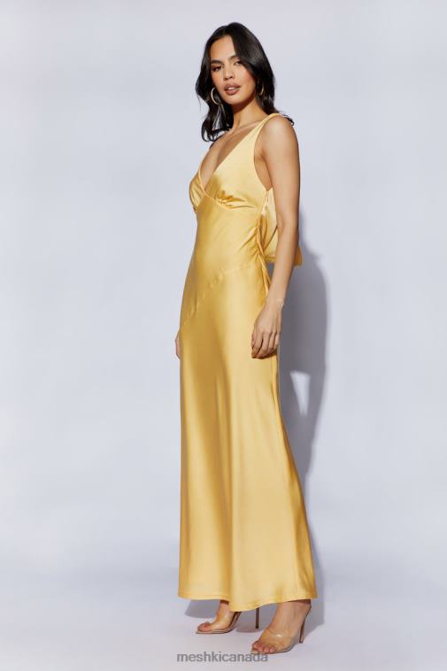 Meshki Lemon Nadia Maxi Satin Dress With Back Cowl Clothing JN88N11