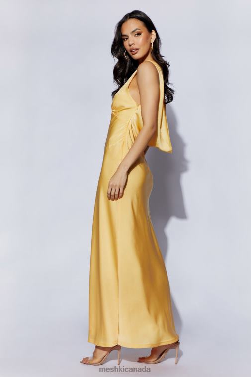 Meshki Lemon Nadia Maxi Satin Dress With Back Cowl Clothing JN88N11