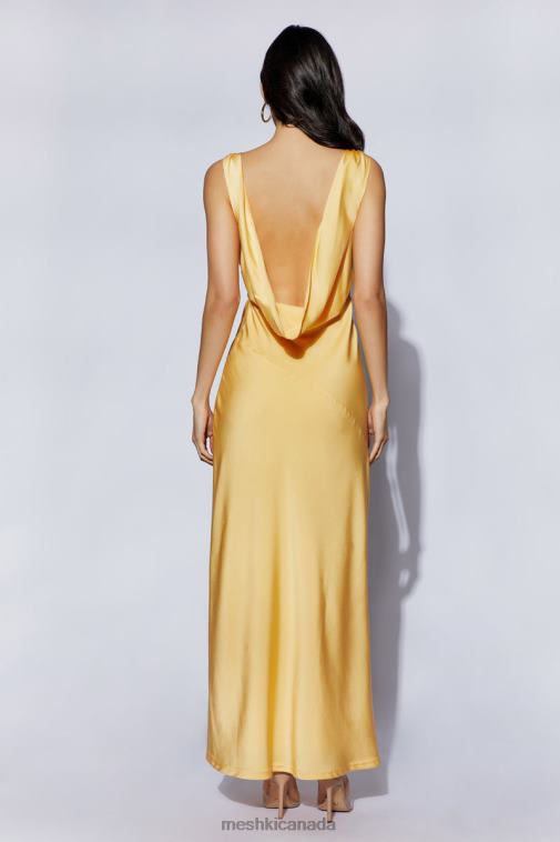 Meshki Lemon Nadia Maxi Satin Dress With Back Cowl Clothing JN88N11
