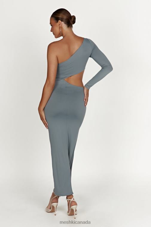 Meshki Light Charcoal Joyce Recycled Nylon Cut Out Maxi Dress Clothing JN88N309