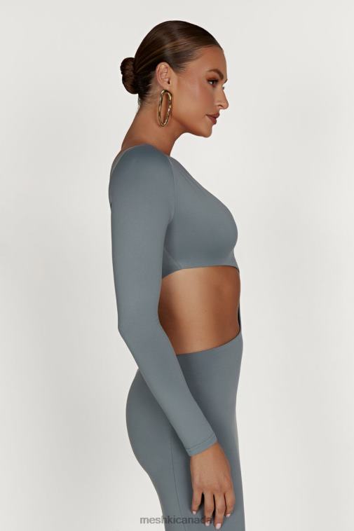 Meshki Light Charcoal Joyce Recycled Nylon Cut Out Maxi Dress Clothing JN88N309