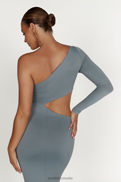 Meshki Light Charcoal Joyce Recycled Nylon Cut Out Maxi Dress Clothing JN88N309